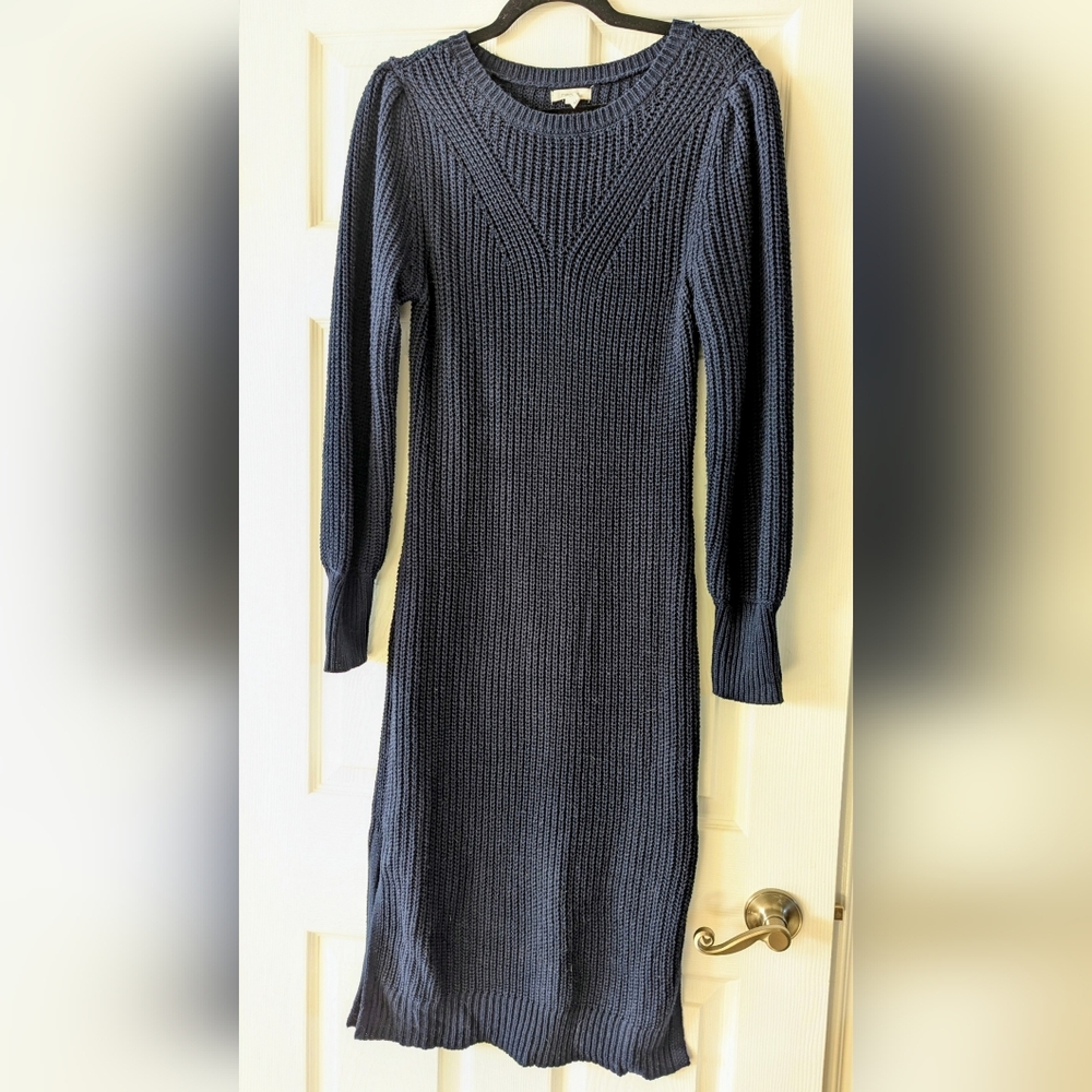 Maurices Dark Blue Long Sleeve Knit Dress